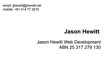 Jason Hewitt - Business Card